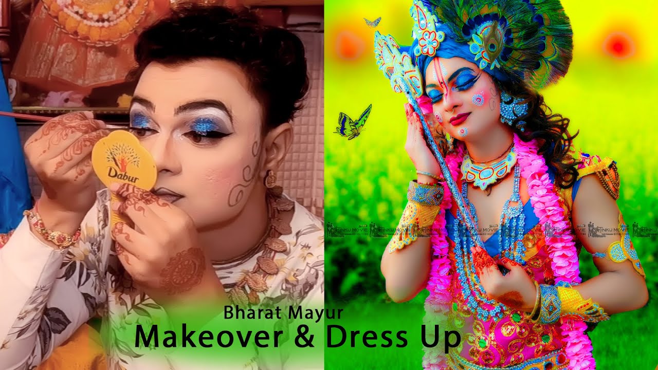 Bharat Mayur   Krishna Jhanki Makeup || Makeover & Dress up  || Tinku Movies Videography || Krishna