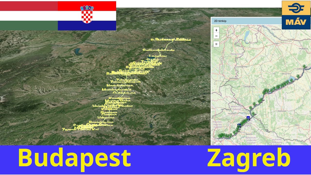Simulate EuroCity (MÁV) journey from Budapest to  Zagreb with real maps and relaxing music.