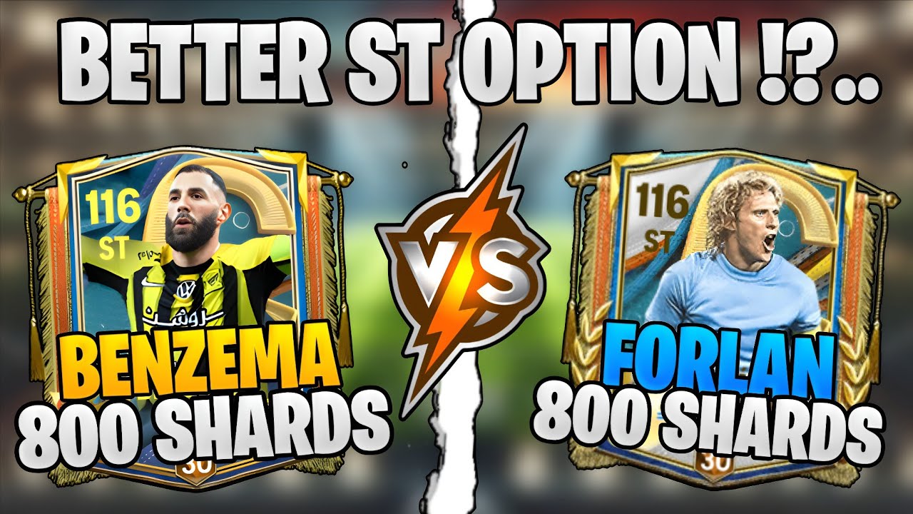 Benzema Vs Forlan 800 shards ST Fc Mobile comparison