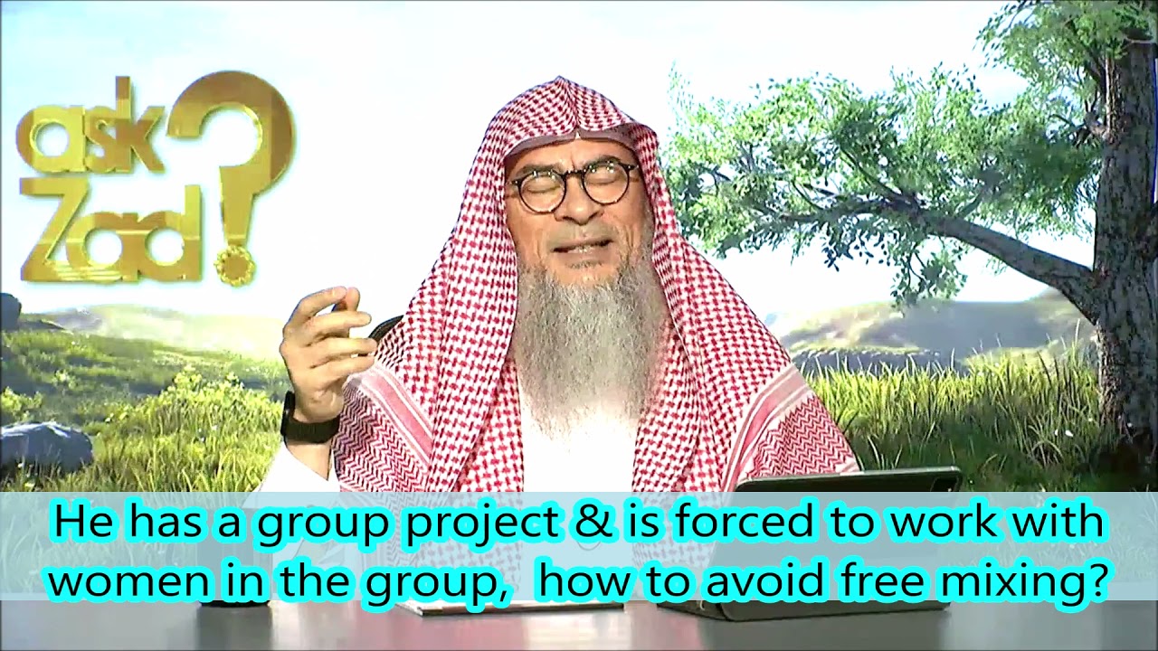 He has a group project & is forced to work with women in the group,  how to avoid free mixing? ⛔️