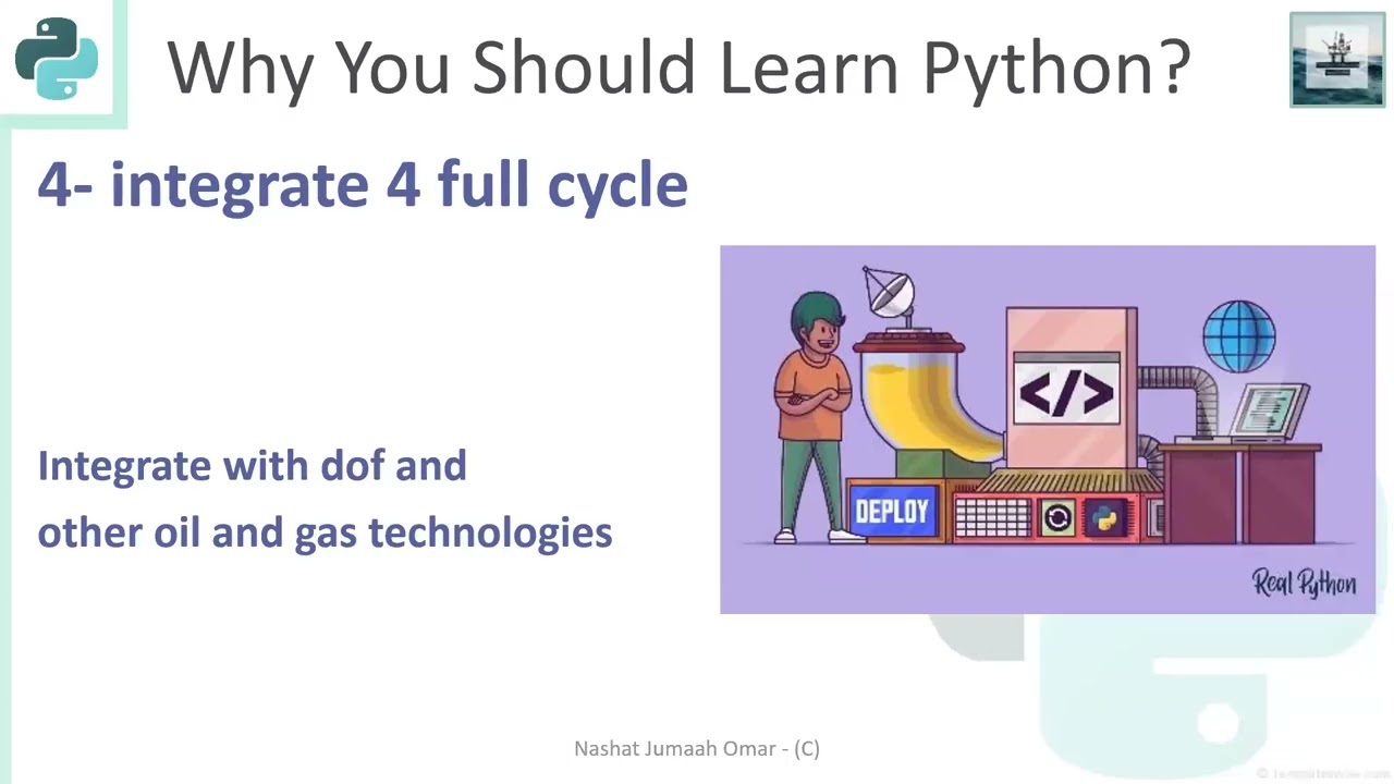 تطبيقات لغة بايثون في صناعة النفط والغاز (المحاضرة التعريفية للكورس)