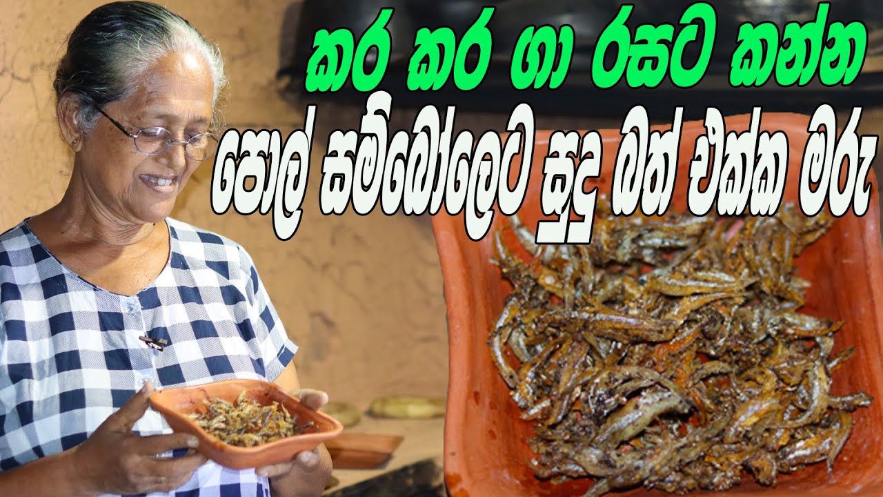හාල්මැස්සො මාළු බැදුම | Halmasso malu baduma aththammai mamai | sprat fish recipe Grandma & me