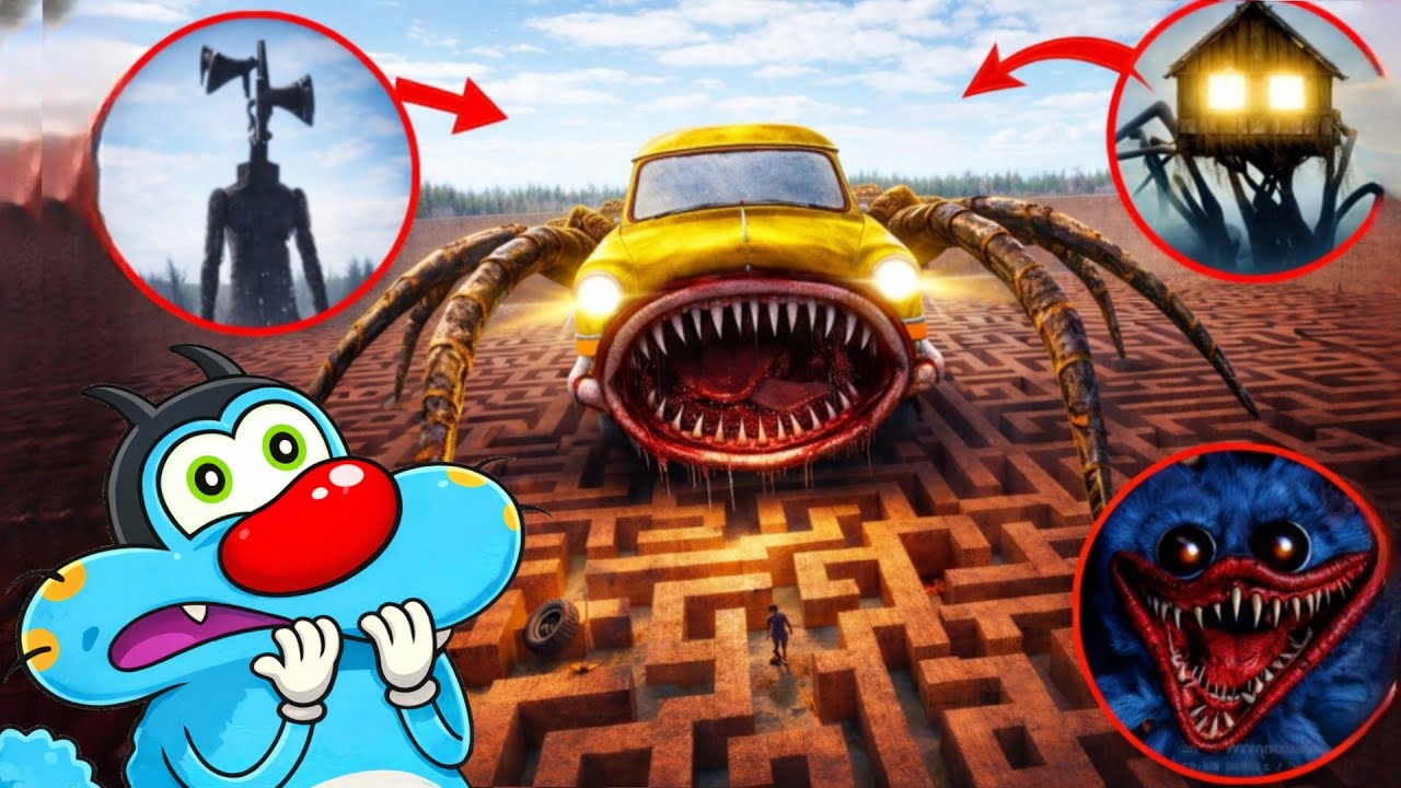 Car Eater vs House Head vs SCP-096 vs Siren Head 😱 Epic Maze Battle | Garry’s Mod | Who Wins?