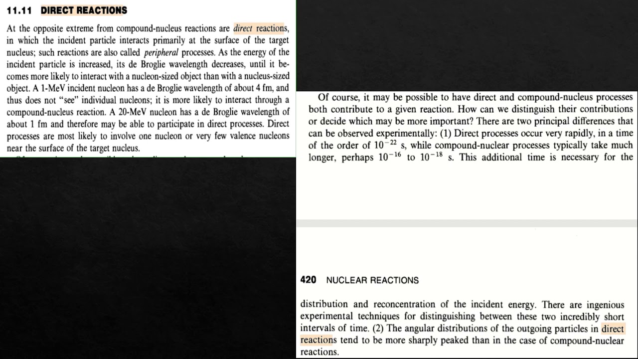 COMPOUND NUCLEUS  and DIRECT REACTION