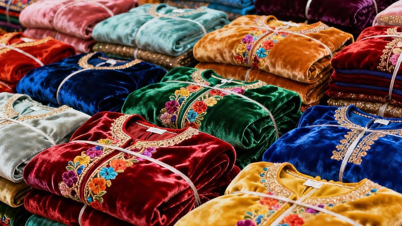 Guru Nanak Textile Ludhiana नई Shop नए Designs Winter Special Velvet Pashmina |