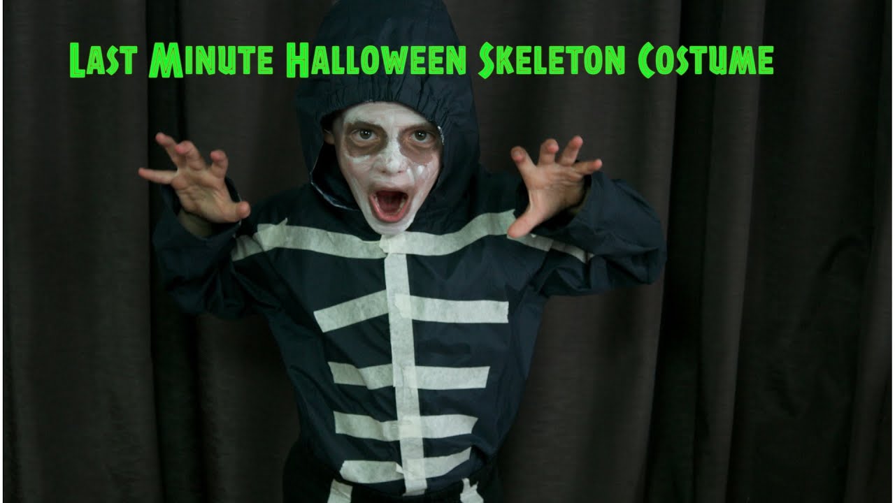 Last Minute DIY Halloween Skeleton Costume