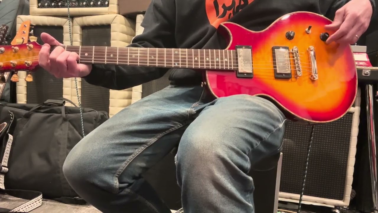 Adonis Singlecut Les Paul Copy Cherryburst with Green Pearl Binding