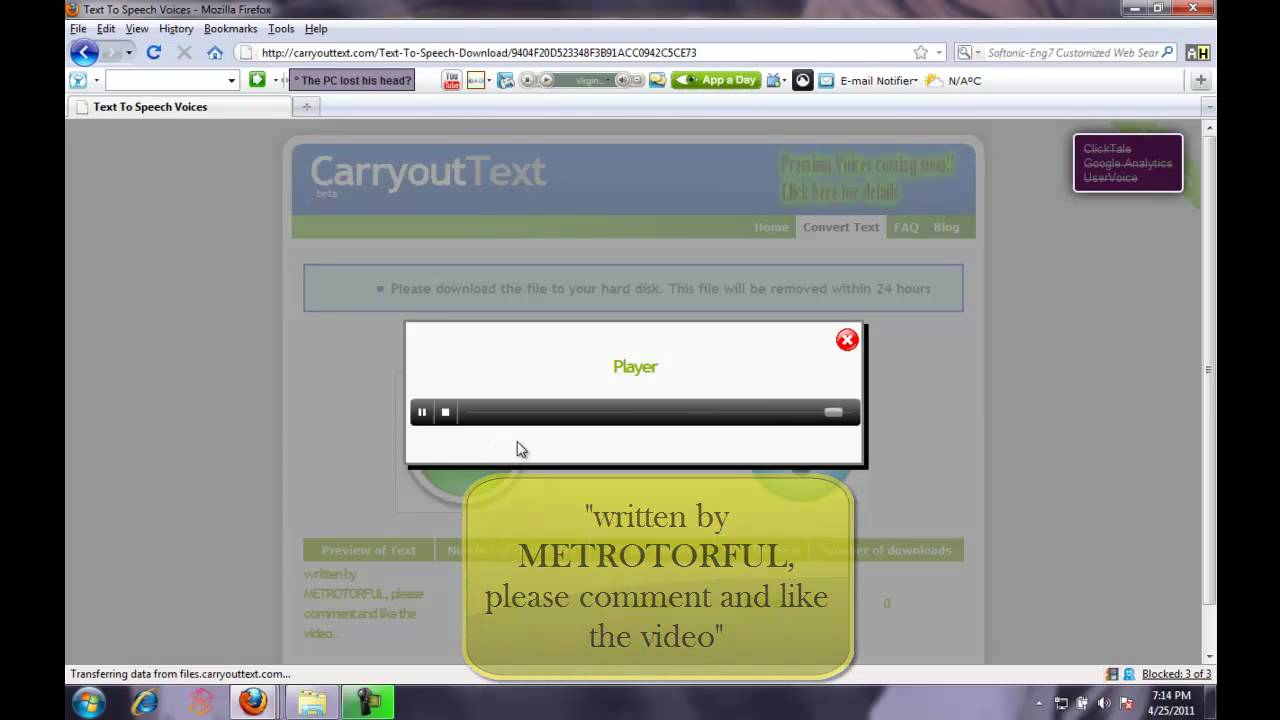 convert text to speech(mp3) for free without downloading any softwares[HD]