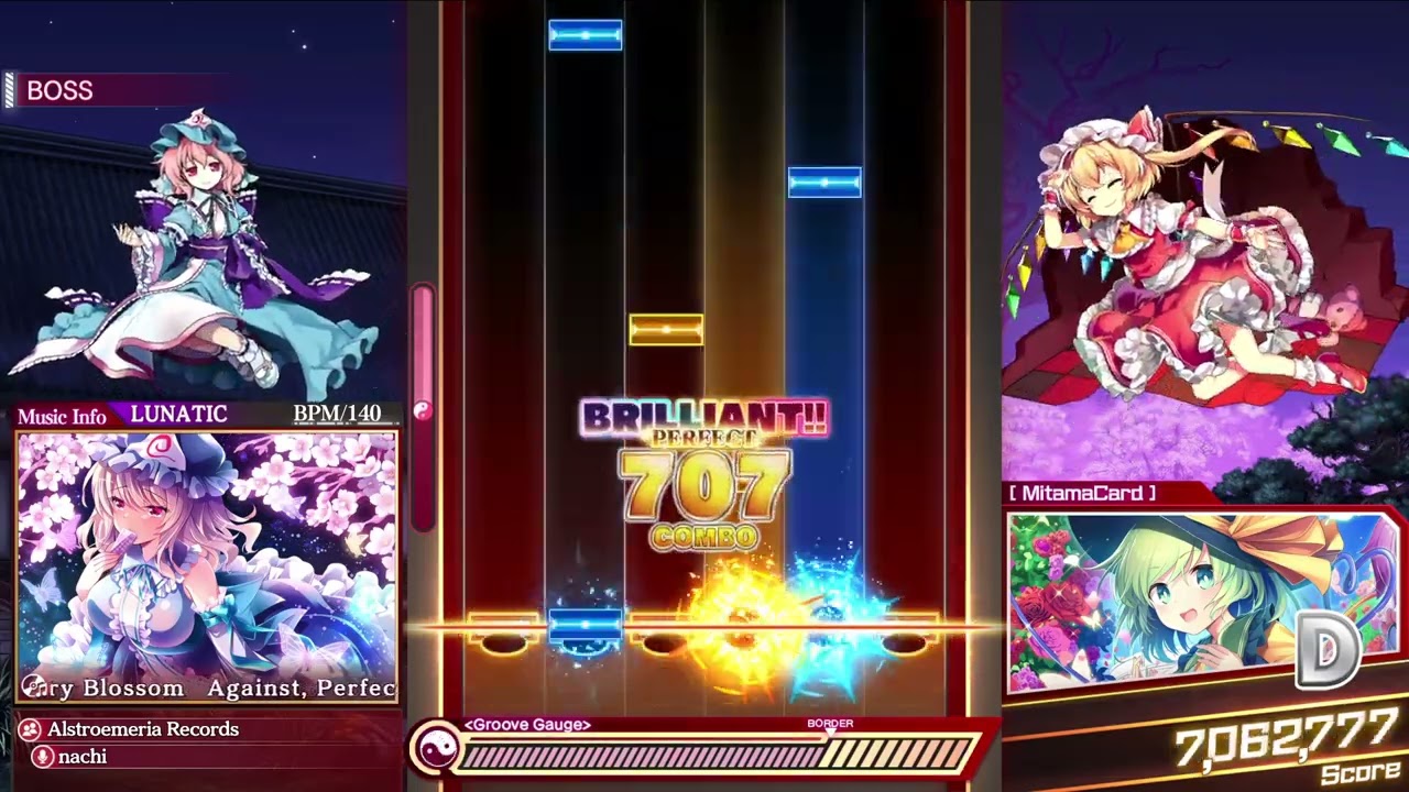 Against, Perfect Cherry Blossom 6KEY LUNATIC FRAME PERFECT!!! 100%【ダンカグPL】