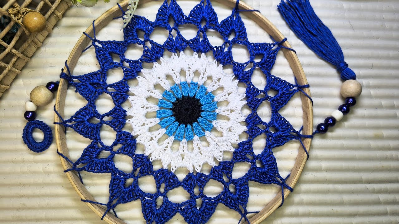 MANDALA OLHO GREGO EM CROCHÊ 🌻 INOCÊNCIA.