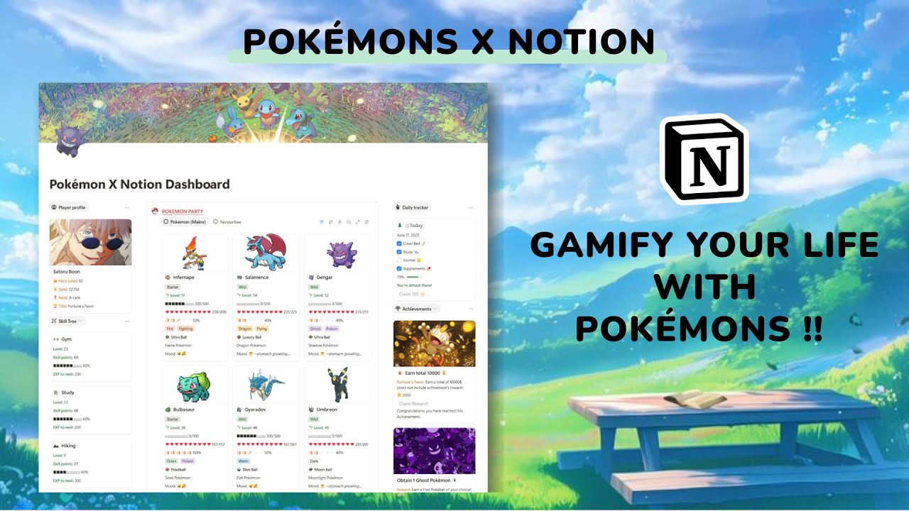 I Built a Pokémon Productivity System in Notion (A Gamification Template That Actually Works!)