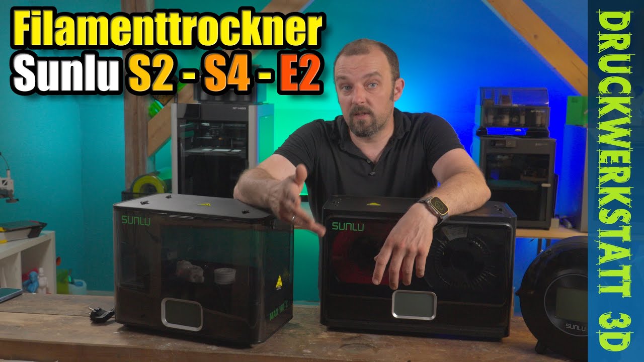 Neuer Filamenttrockner Sunlu E2 - Sunlu S2 und S4 - Trocknung vor Druck für beste Ergebnisse