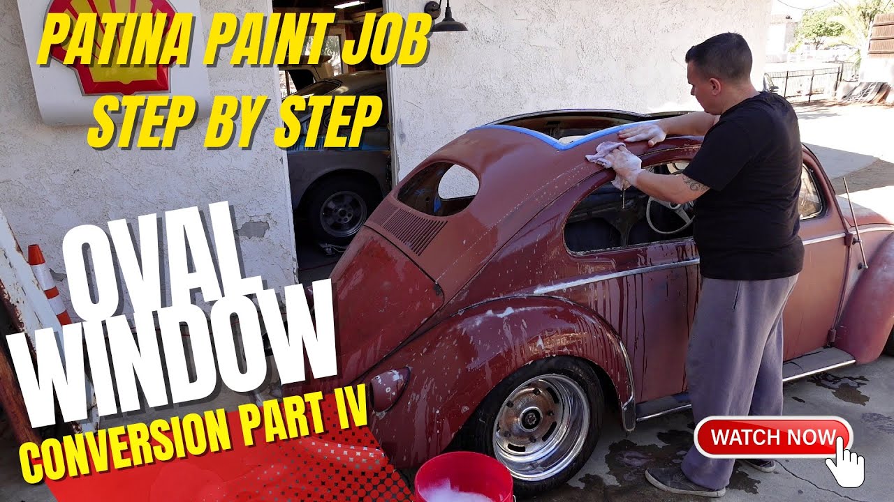 VW Oval Window Conversion - Gets Patina Paint Job Step by Step