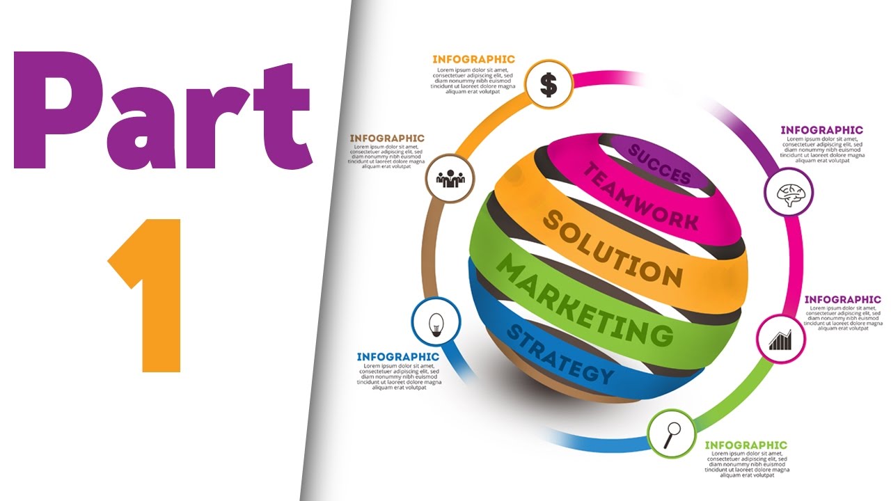 Illustrator & Photoshop Tutorials - 3D Infographic : Part 1