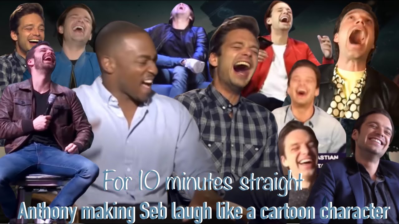 Anthony Mackie making Sebastian Stan laugh like a cartoon character for 10 mins straight