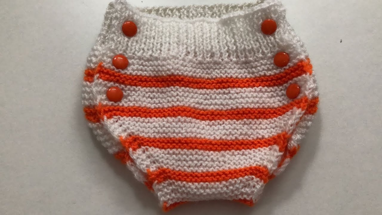 Knitting Knicker for kids which can be used over diapers too !!! निक्कर बुनाई ।