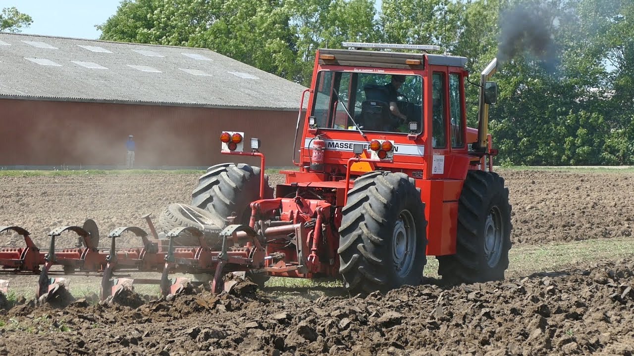 Massey Ferguson 4840 Ploughing in Very Hard Soil w/ 9-Furrow Plough | PURE SOUND | Ferguson Days