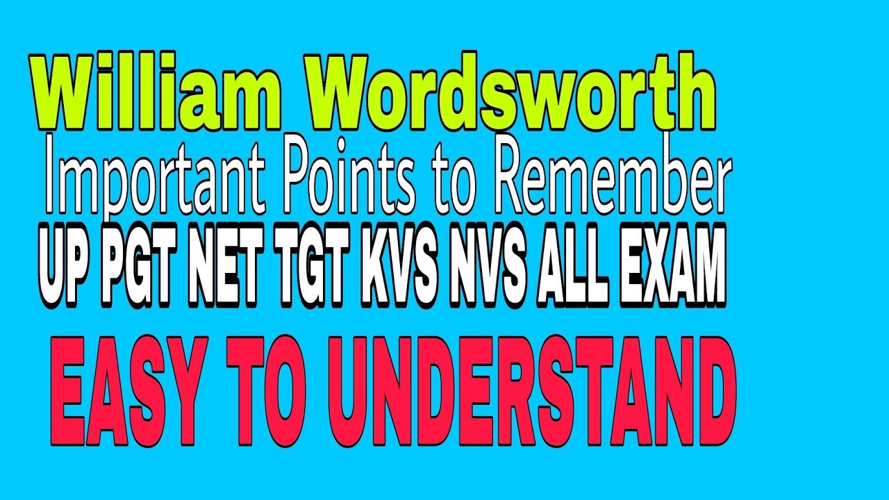William Wordsworth life and Works in Hindi | AKSRajveer | Literature Lovers | UGC NET ENGLISH