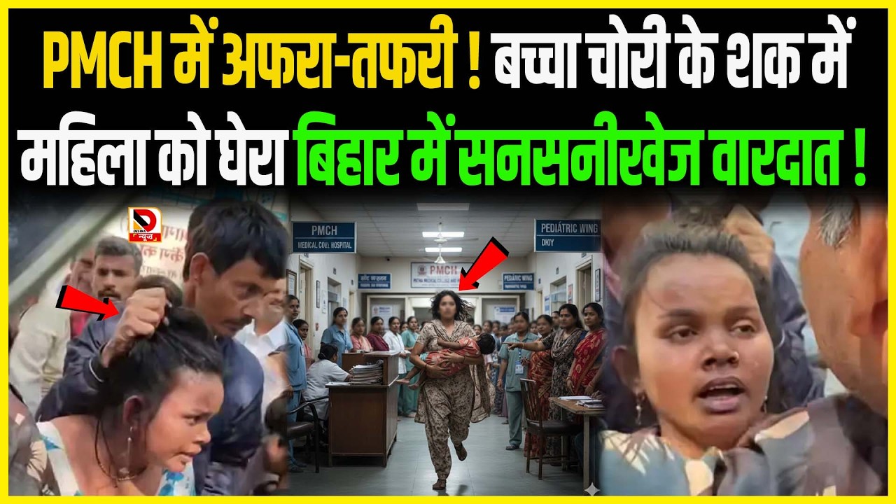 PMCH में अफरा-तफरी ! बच्चा चोरी के शक में महिला को घेरा बिहार में सनसनी खेज वारदात !