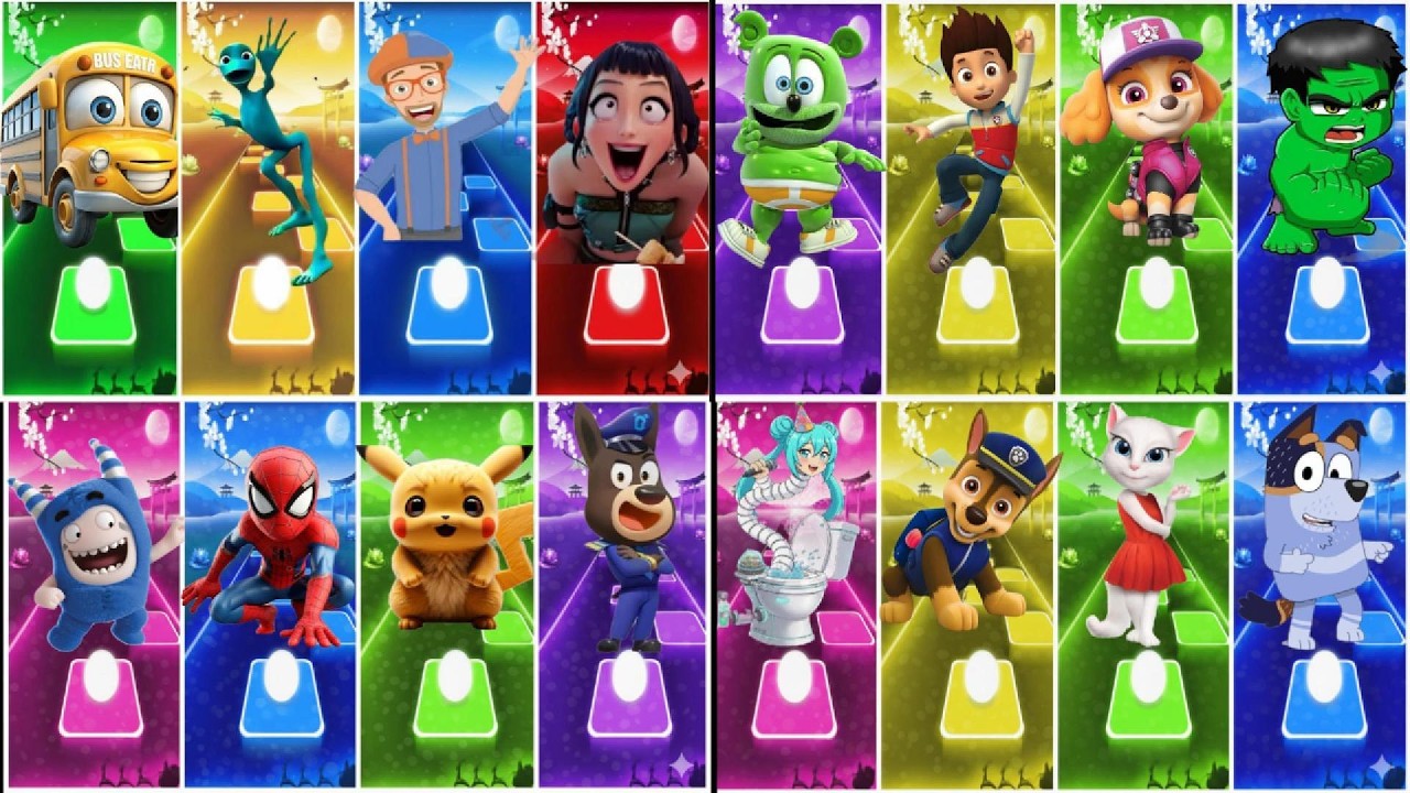BUS EATER 🆚 EXTRA SLIDE 🆚 SKIBIDI TOILET 🆚 HOUSE HEAD 🆚 ODDBODS | Tiles Hop EDM Rush!