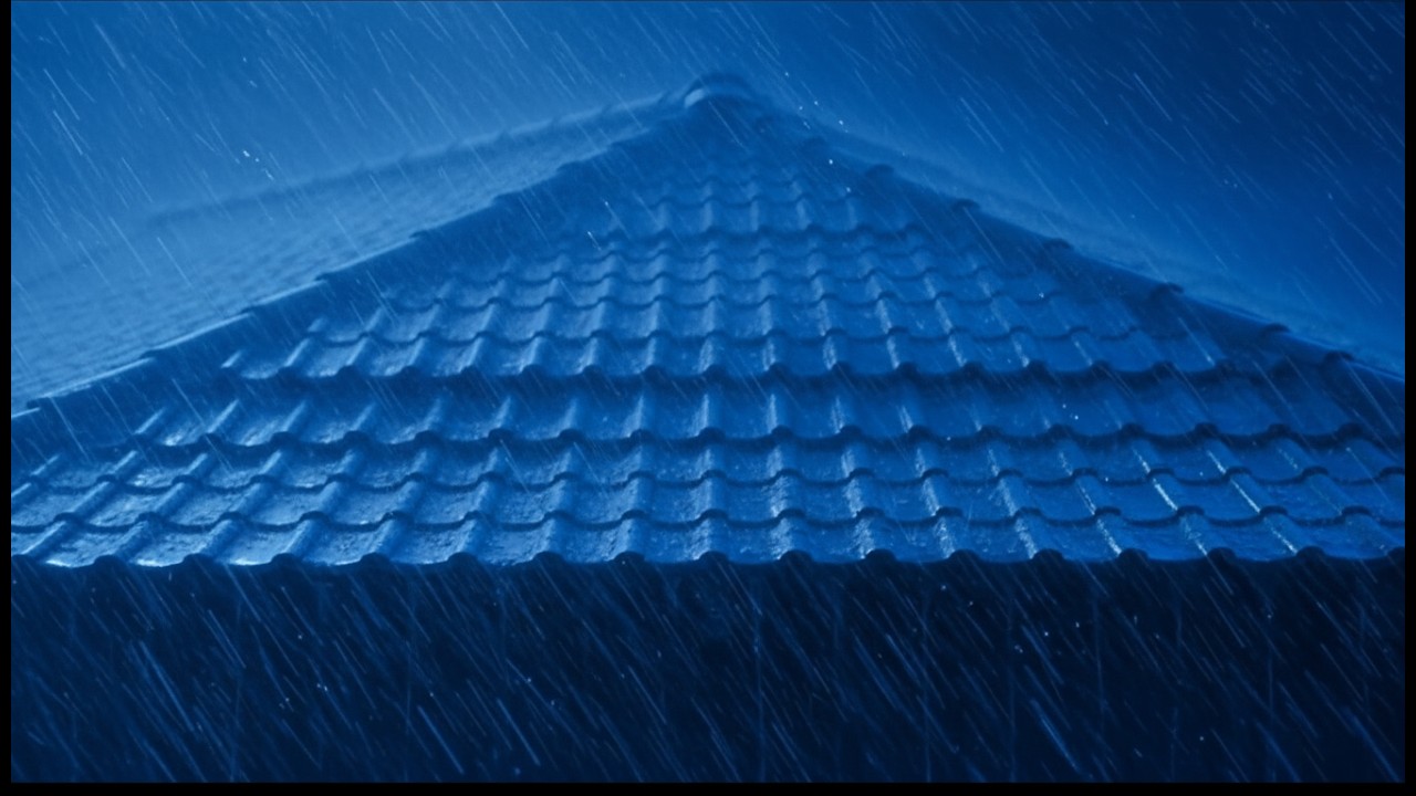 Midnight Blue Rain on Tiled Roof | Ultra-Realistic Rain Sounds for Deep Sleep & Focus (LIVE 24/7)