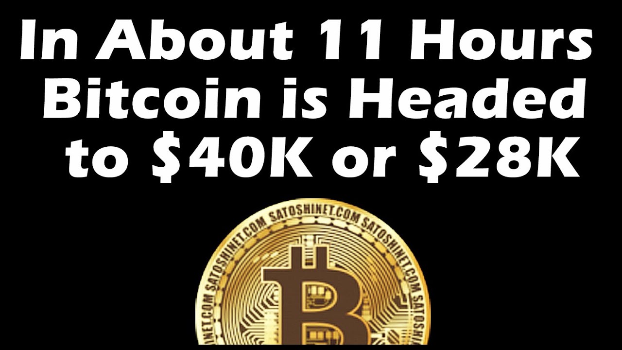 In about 11 hours bitcoin is headed to $40K or $28K