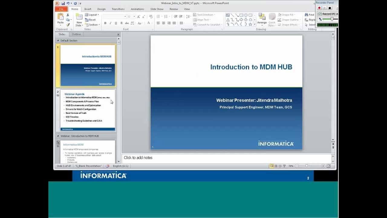 INFASupport Webinar recording 