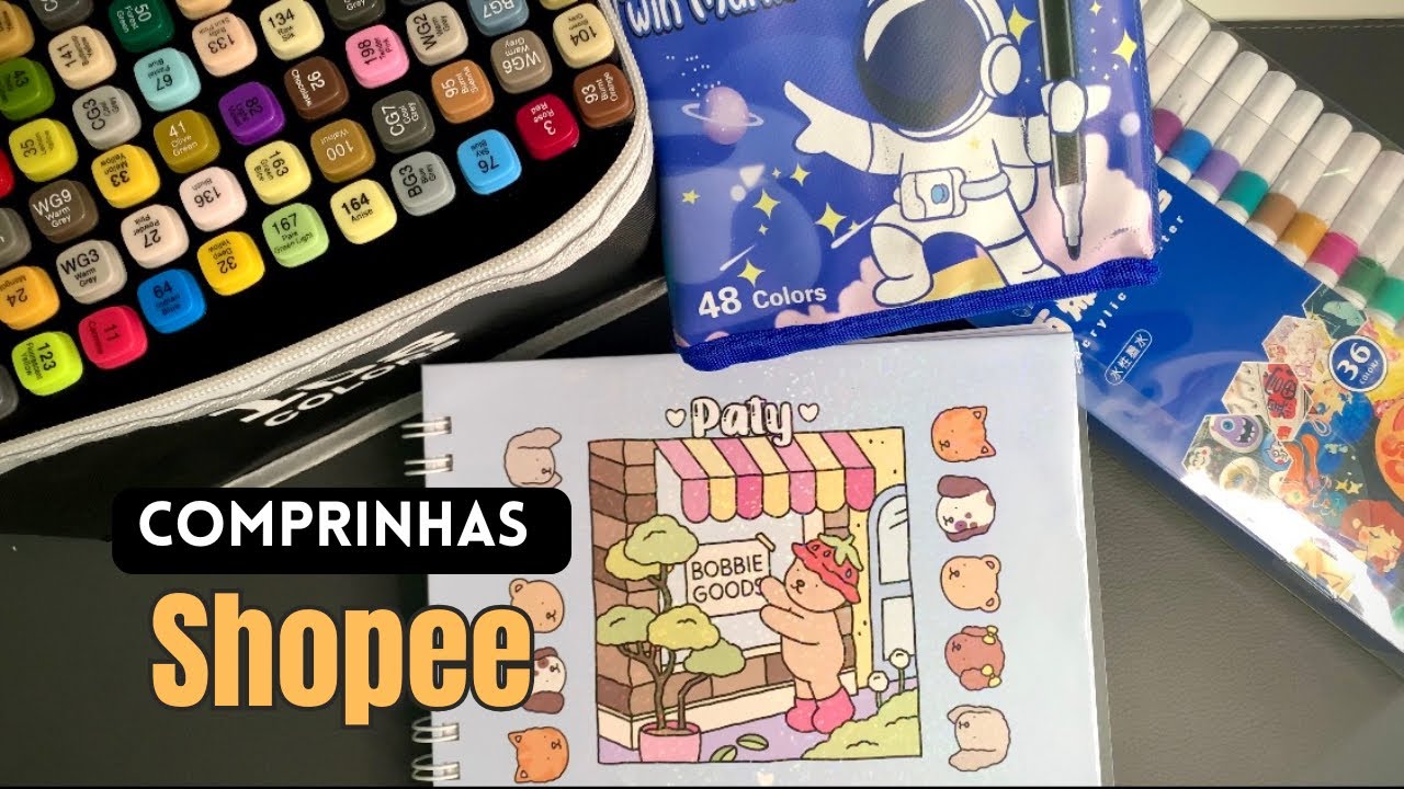 Comprinhas da Shopee , Livro de colorir Bobbie Goods , Marcadores #colorwithme #marcadores #colorir