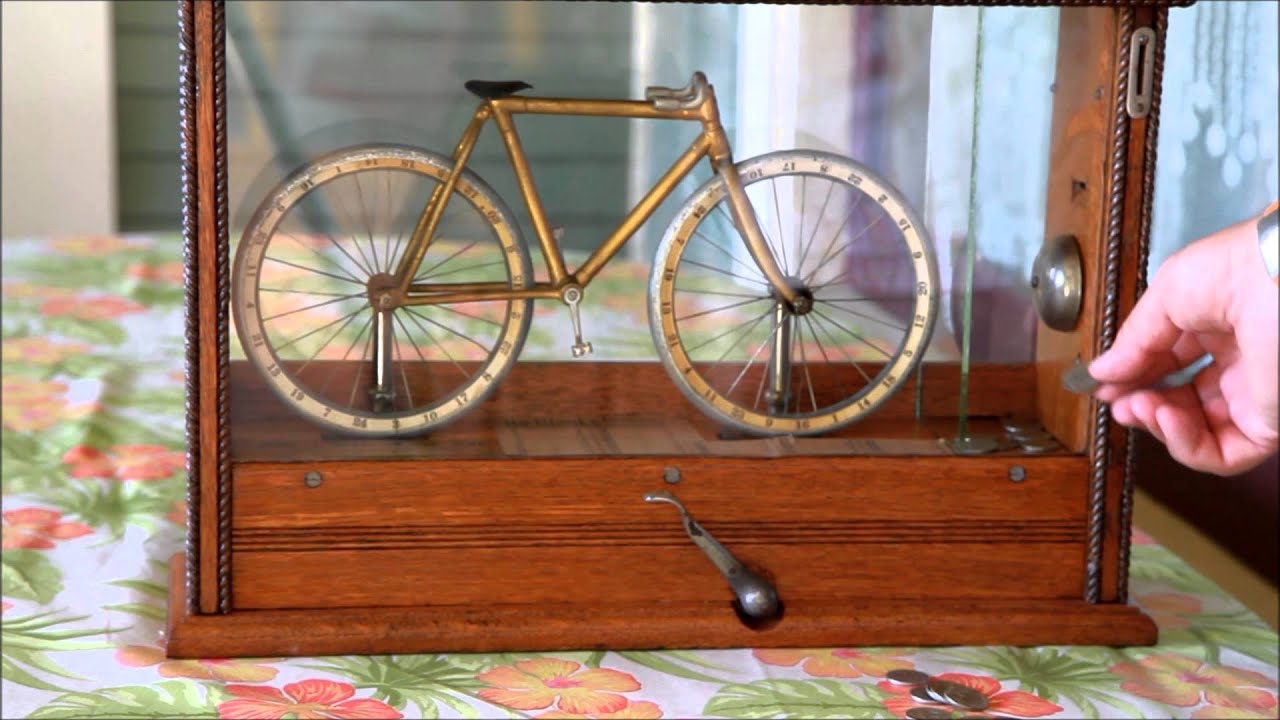 Sun Mfg 2 Wheel Bicycle Trade Stimulator Early gambling saloon cigar store machine
