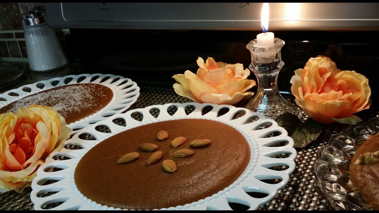 حلاوه طحين الرز بالكراميل  سهله التحضير ورائعه المذاق مطبخ شاي مهيل الشيف ام محمد