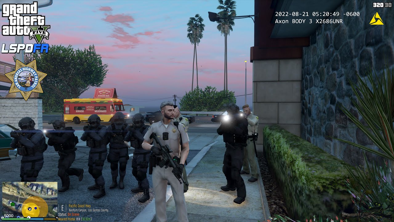 GTA V - LSPDFR 0.4.9🚔 - SAHP/CHP - Highway Patrol - Officers Under Fire | Attempted Bank Heists - 4K