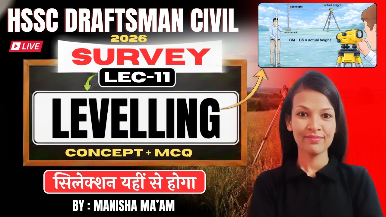 HSSC Draftsman 2026 | Class-11 | Survey | Levelling | By Manisha Ma'am