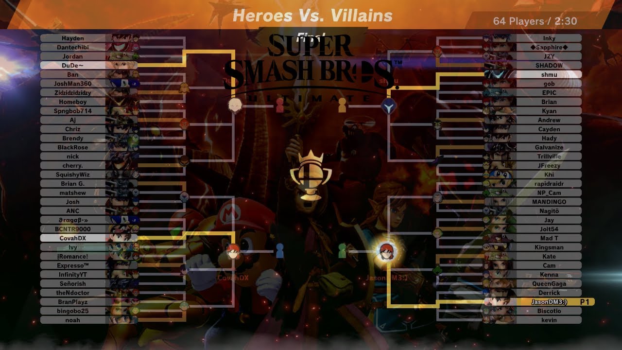 Super Smash Bros Ultimate Online Tourney Special Event Hero V.s Villains!