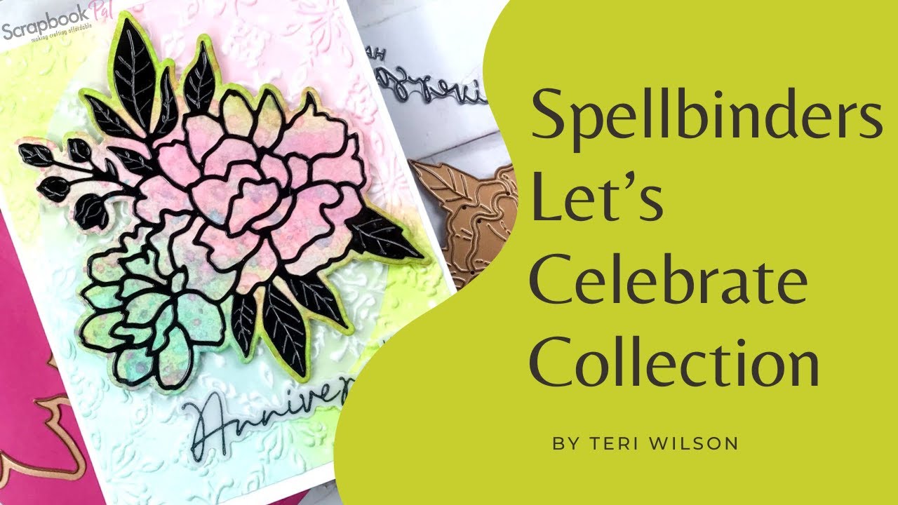 Spellbinders | Peony Celebration and Let's Celebrate BetterPress Plates | Card Making Tutorial