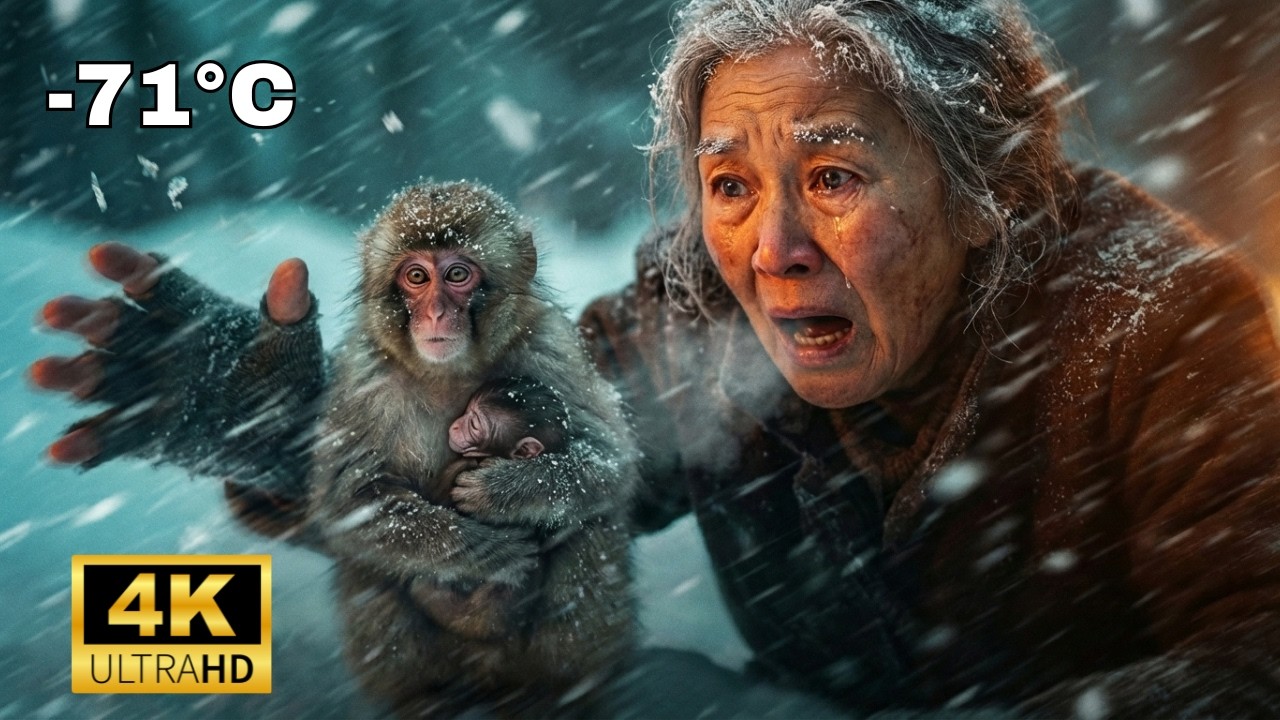 Snow Monkey Begged an Old Woman to Save Her Dying Baby