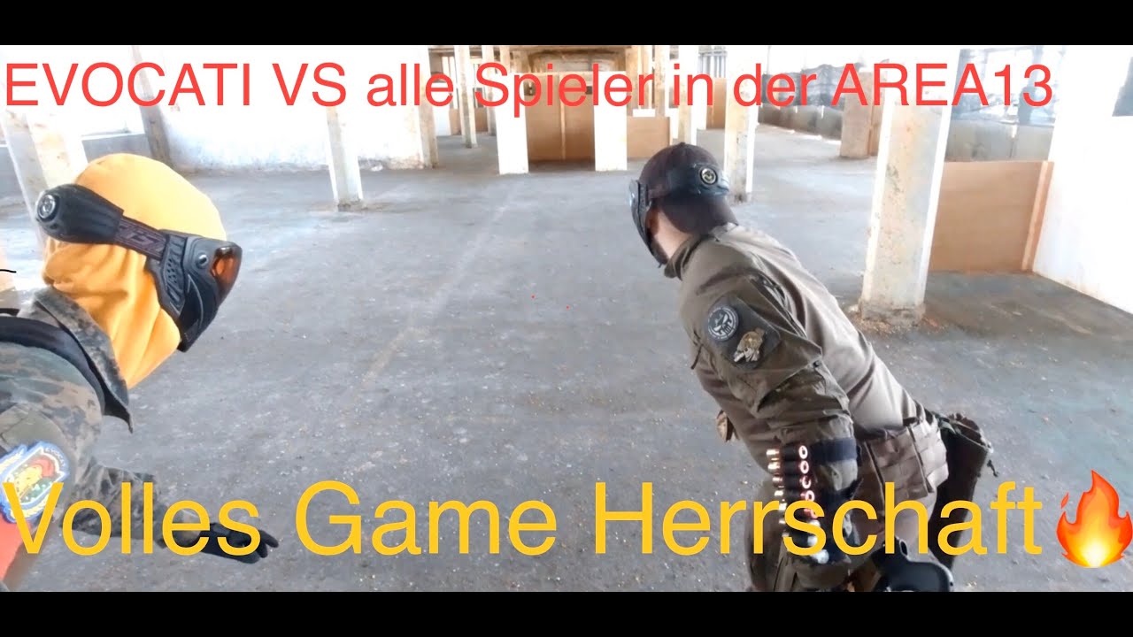 ÁREA13 | Team Evocati vs alle Spieler in der AREA | volles Gameplay Herrschaft | Airsoft & Paintball