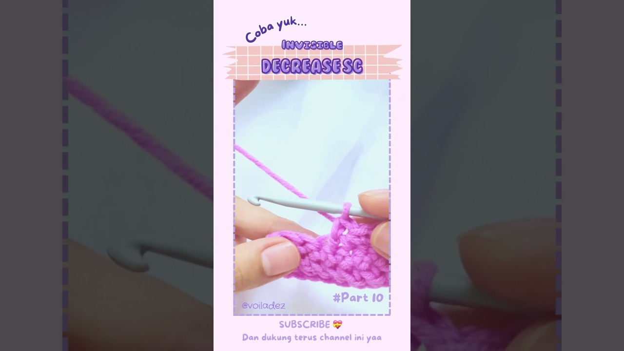 Invisible Decrease SingleCrochet-Learn Crochet #invsc #crochet #belajarrajut #merajut #tutorialrajut