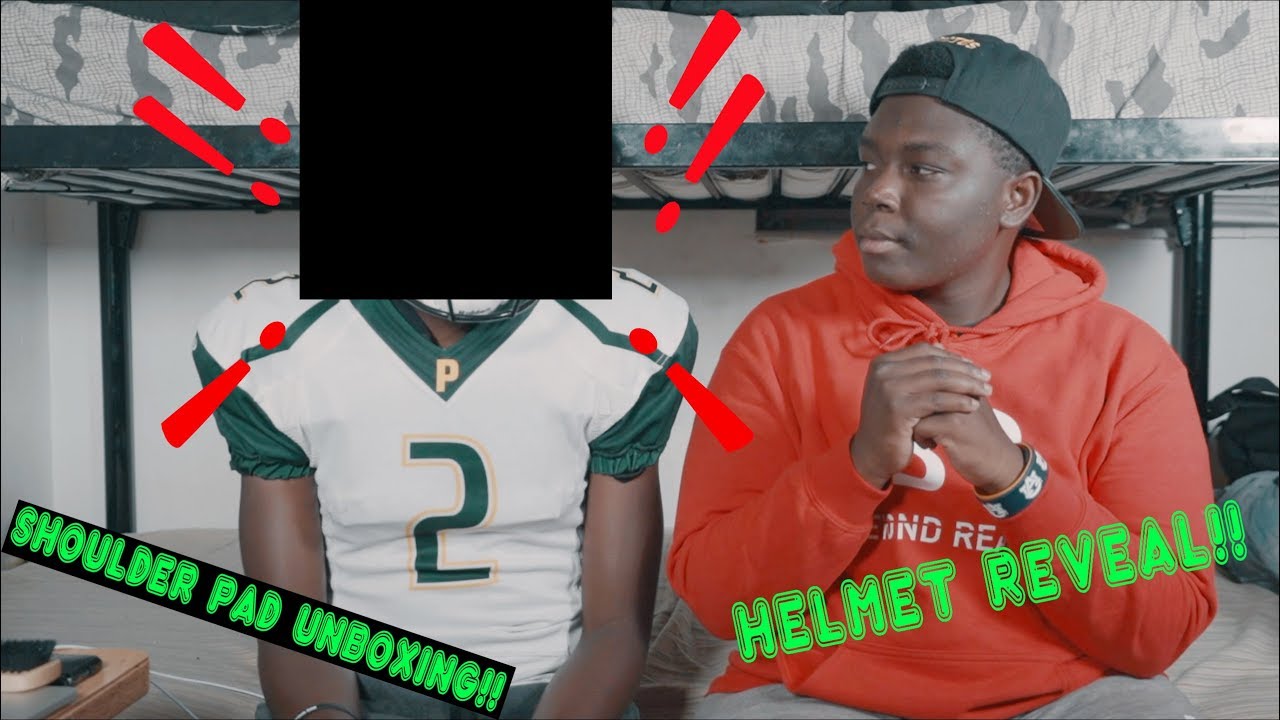 HELMET REVEAL!! || shoulder pad unboxing