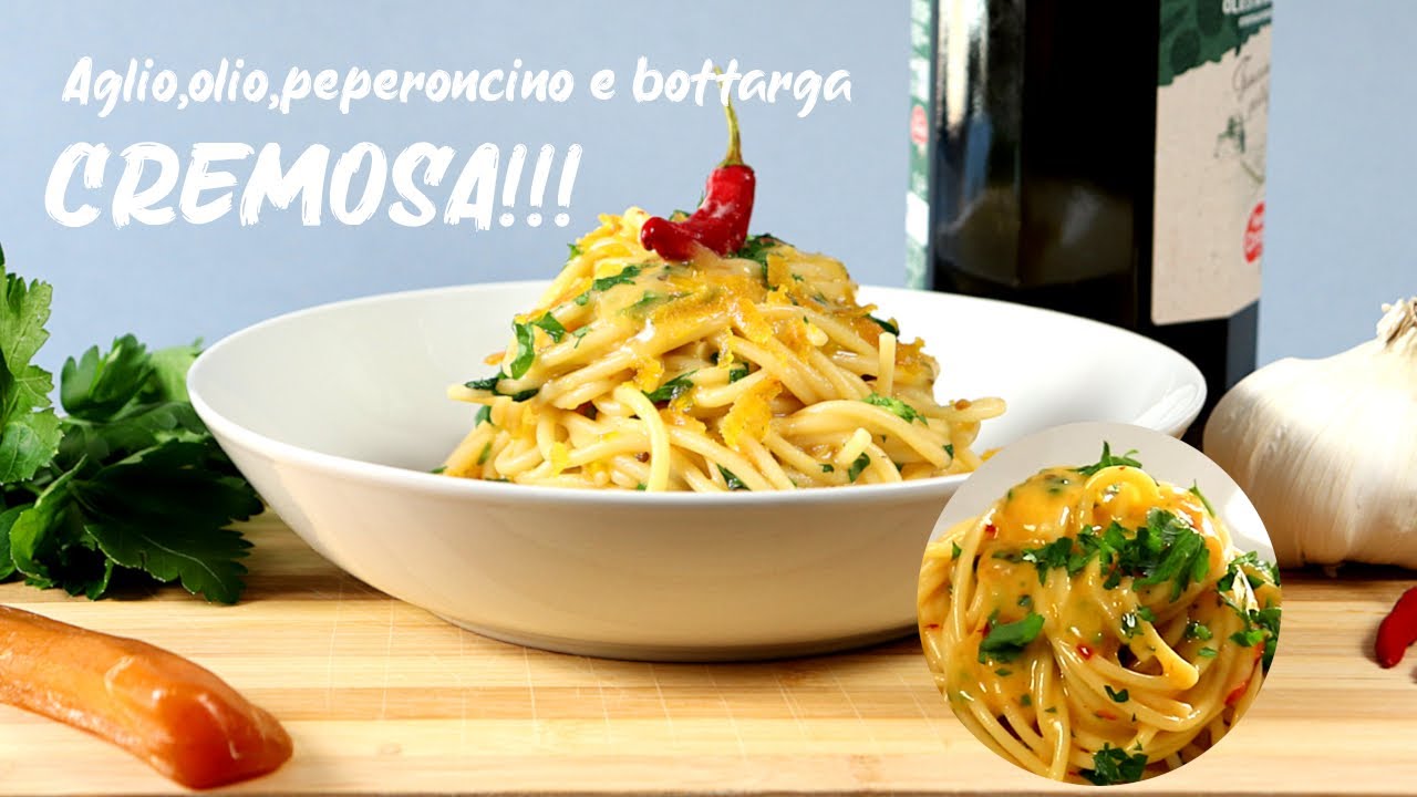 Spaghetti aglio olio peperoncino e bottarga - CREMOSISSIMA