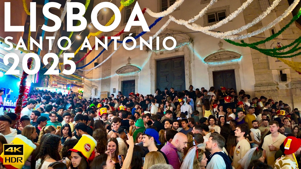 Santo António Lisboa 2025 🎉 Alfama em Festa à Meia-Noite | Zen Walks 4K HDR