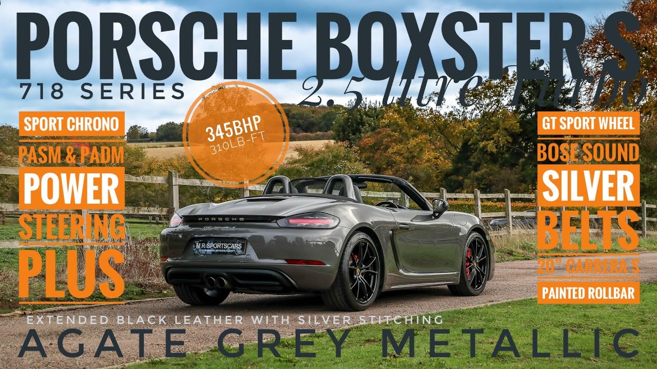 Porsche 718 Boxster S 982 2.5T Agate Grey Extended Black Leather Chrono PASM BOSE 2017MY продаётс...