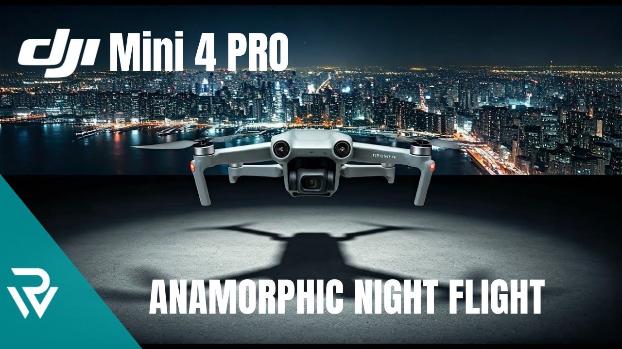 DJI Mini 4 Pro anamorphic night cityscape