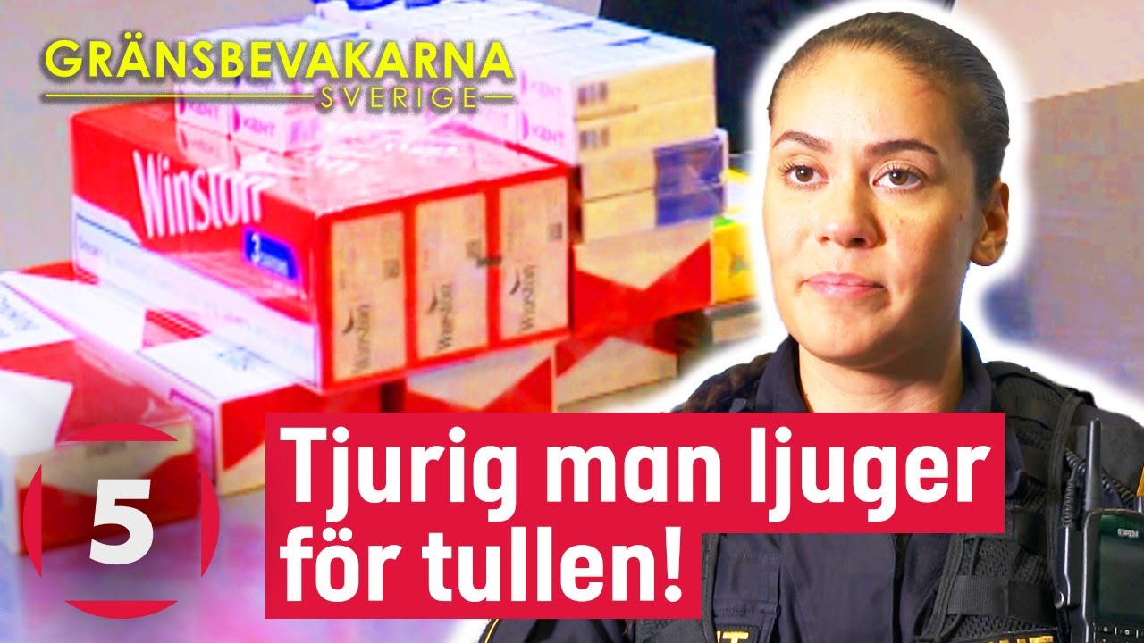 Tullen hanterar en tjurig man som ljuger om sin mängd cigg | Gränsbevakarna Sverige | Kanal 5