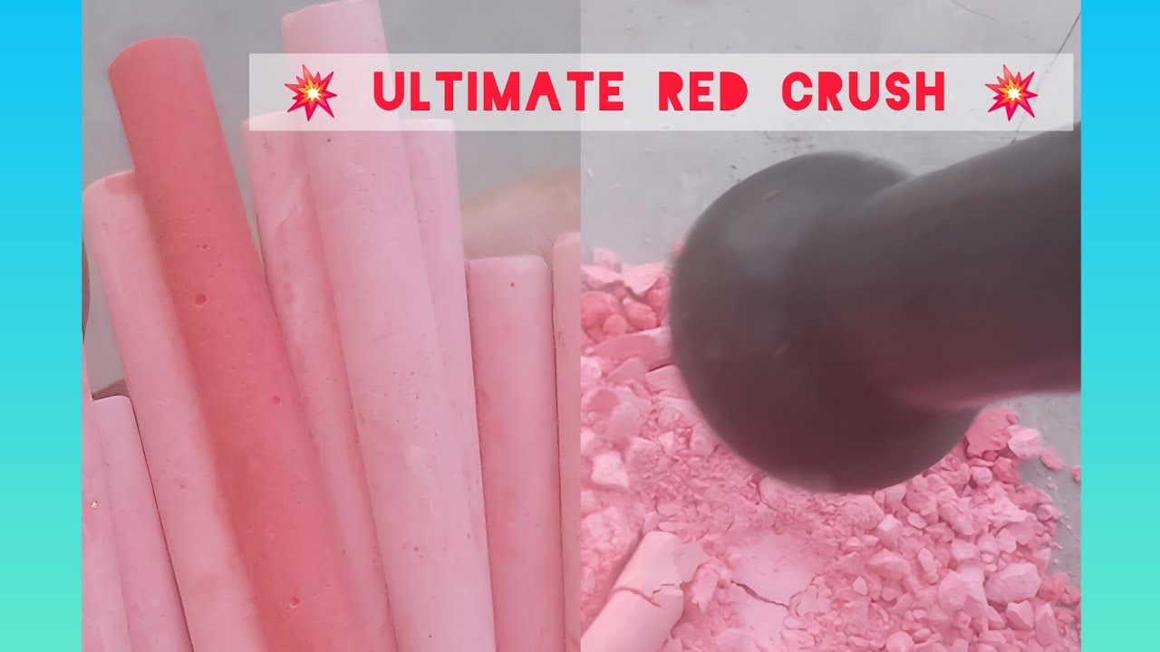 Satisfying Red Chalk Crushing ASMR ❤️ Crunchy & Relaxing Sounds