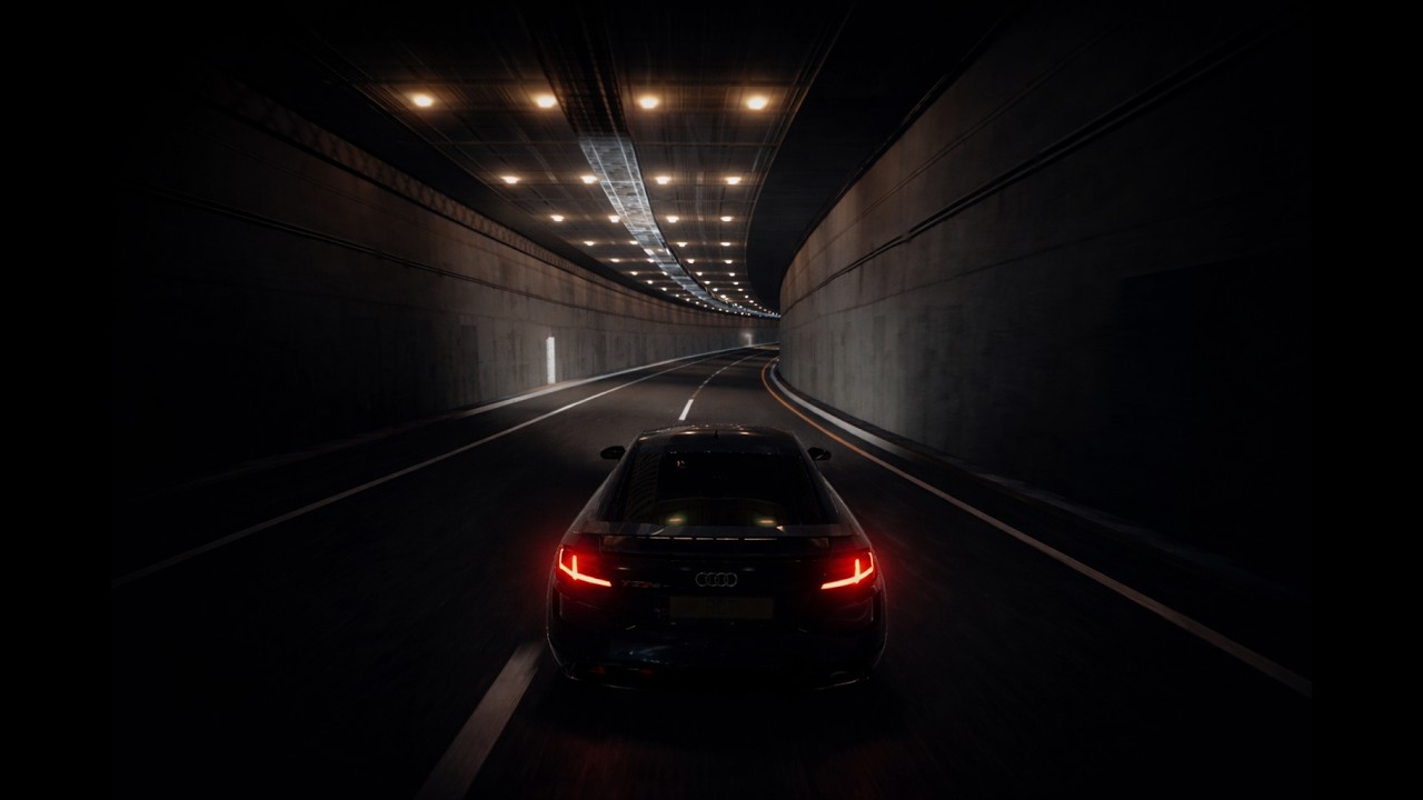 Night Tunnel Drive 4K Ultra HD 60fps | Relaxing Car Sounds for Sleep 🌙