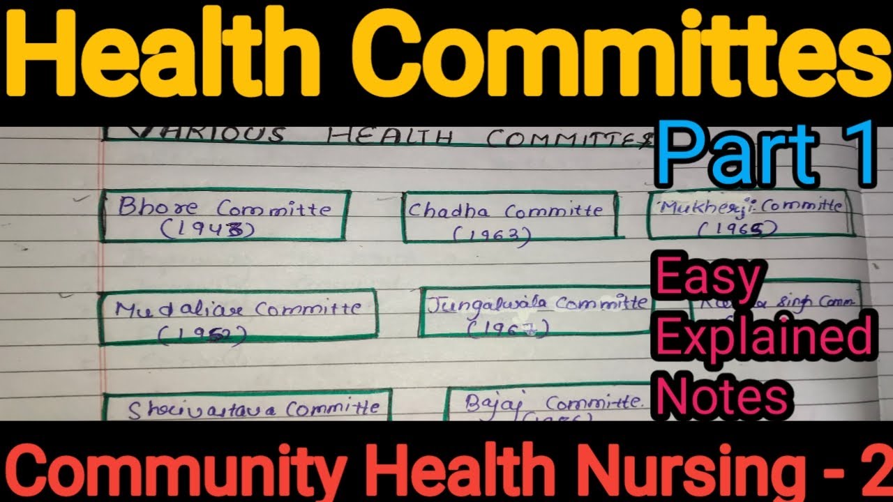 Notes Of Health Committes(Bhore And Chadha Committe)in Community Health Nursing II in Hindi.(Part 1)