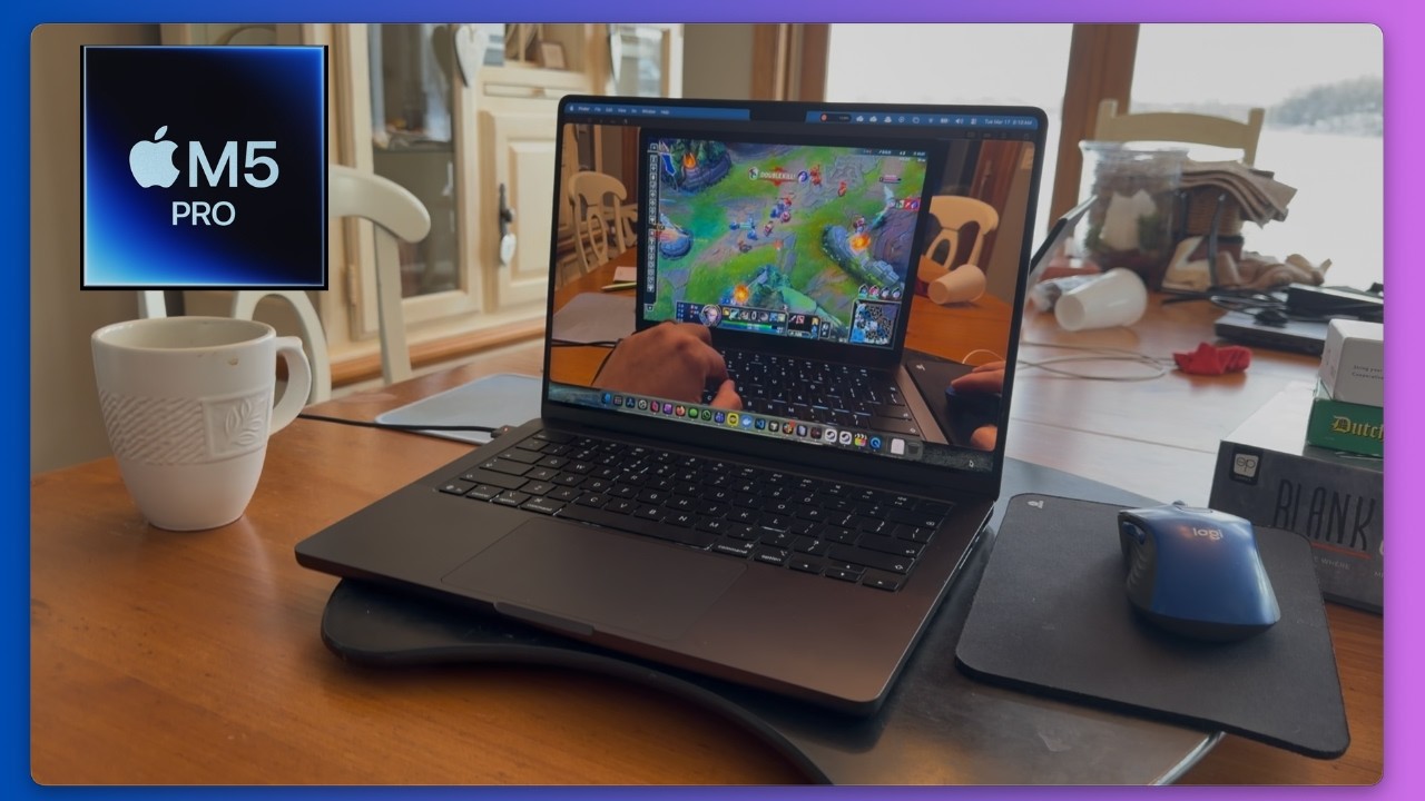 Тест производительности MacBook Pro M5 Pro в играх: разрешение 3K Retina и MetalFX! - League of L...