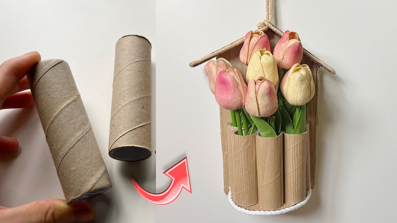 Toilet Paper Rolls Decorhome Tutorial - DIY Decoration