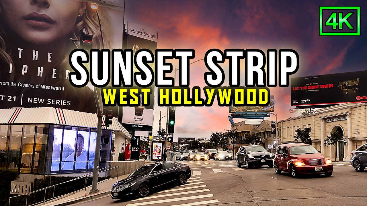 Sunset Strip During Sunset After Rain | [4k] West Hollywood LA Walking Tour 2022