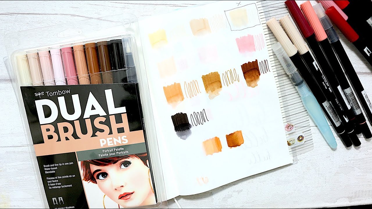 Tombow Portrait Palette [Skin Tones] Set | Review + Swatches + Demo